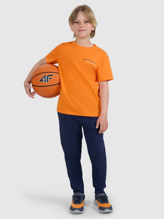 T-shirt regular z nadrukiem chłopięcy 4F 4FJWAW25TTSHM2415-70S
