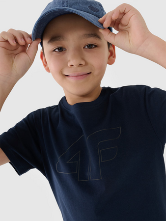 T-shirt z nadrukiem chłopięcy 4F 4FJWMM00TTSHM2331-31S