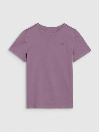 T-shirt regular gładki dziewczęcy 4F 4FJWSS25TTSHF2177-51S