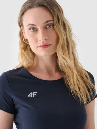 T-shirt slim gładki damski 4F NOSH4TSD001B-31S