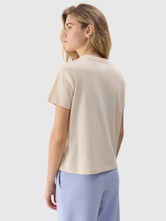 T-shirt gładki z bawełną organiczną damski 4F