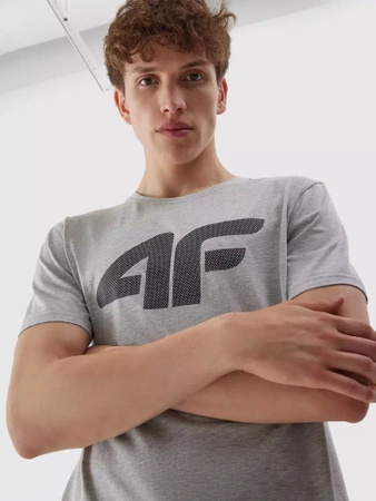 T-shirt regular z nadrukiem męski 4F