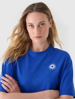 T-shirt oversize z nadrukiem damski 4F 4FRSS24TTSHF2546-36S