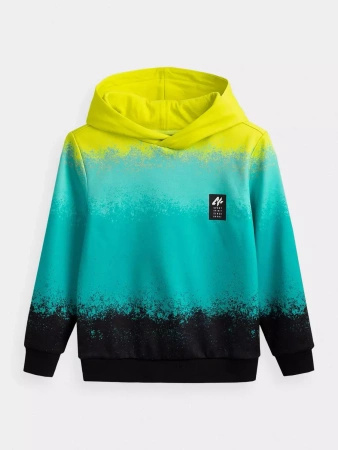 Bluza chłopięca bawełniana z kapturem 4F 4FJWSS25TSWSM2339-90A