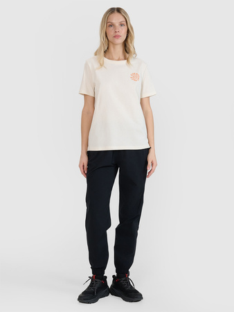 T-shirt oversize z nadrukiem damski 4F 4FWSS25TTSHF1994-11S