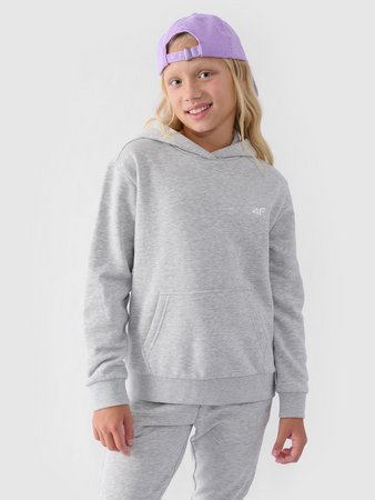 Bluza dresowa nierozpinana z kapturem dziewczęca 4F Junior 4FJWMM00TSWSF1316-27M