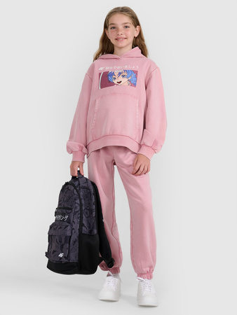 Bluza dresowa nierozpinana z kapturem dziewczęca 4F 4FJRAW25TSWSF2294-54S