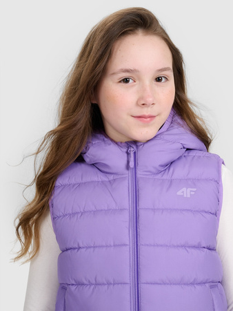 Bezrękawnik puchowy z wypełnieniem syntetycznym dziewczęcy 4F 4FJRAW25TVJAF322-51S