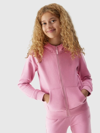 Bluza dresowa rozpinana z kapturem dziewczęca 4F Junior