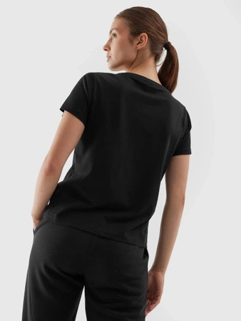 T-shirt damski gładki w regularnym kroju 4F