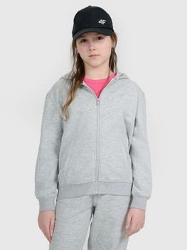 Bluza dresowa rozpinana z kapturem dziewczęca 4F 4FJWMM00TSWSF1861-25M