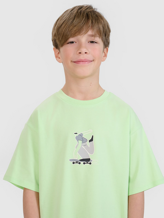 Chłopięcy t-shirt z nadrukiem 4F 4FJRSS25TTSHM2641-45S