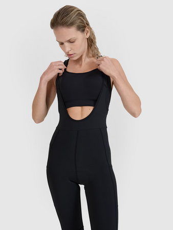 Legginsy rowerowe z żelowo-piankową wkładką i szelkami damskie 4F 4FWSS25TFTIF331-20S