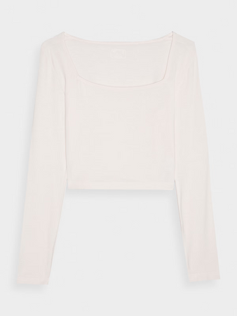 Longsleeve slim gładki damski 4F 4FRSS24TLONF499-11S