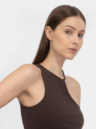 Crop top asymetryczny na jedno ramię damski 4F