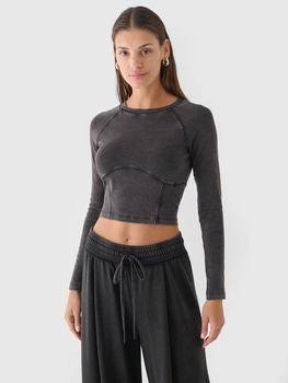 Longsleeve cropped gładki damski 4F 4FRAW24TLONF503-20S