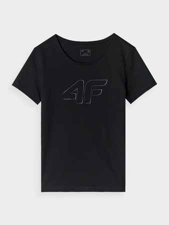 T-shirt slim z nadrukiem damski 4F 4FWMM00TTSHF1846-20S