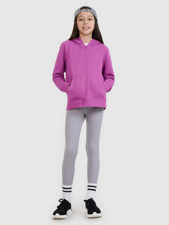 Bluza dziewczęca dresowa rozpinana z kapturem 4F 4FJWSS25TSWSF1706-50S