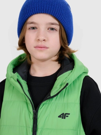 Bezrękawnik chłopięcy puchowy z wypełnieniem syntetycznym 4F 4FJWSS25TVJAM169-45S