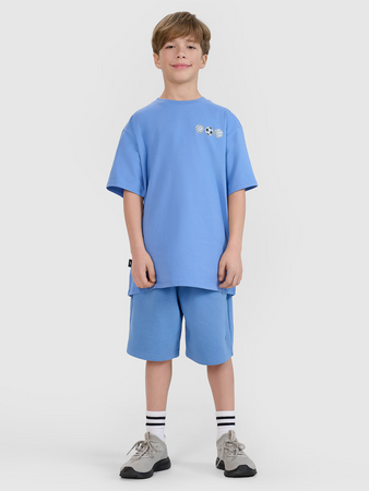 T-shirt oversize z nadrukiem chłopięcy 4F 4FJRSS25TTSHM2640-33S