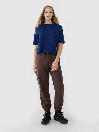 T-shirt oversize z nadrukiem damski 4F 4FWSS25TTSHF1971-30S