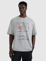 T-shirt oversize z nadrukiem męski 4F 4FRAW25TTSHM3257-27M