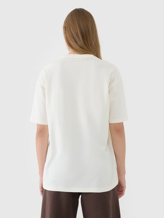 T-shirt oversize gładki damski 4F 4FRSS25TTSHF2694-11S
