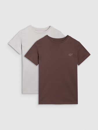 T-shirt regular gładki (ZESTAW 2 szt.) dziecięcy 4F 4FJRAW25TTSHU3157-90S