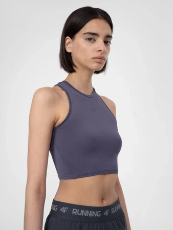 Crop top do biegania regular oddychający damski 4F