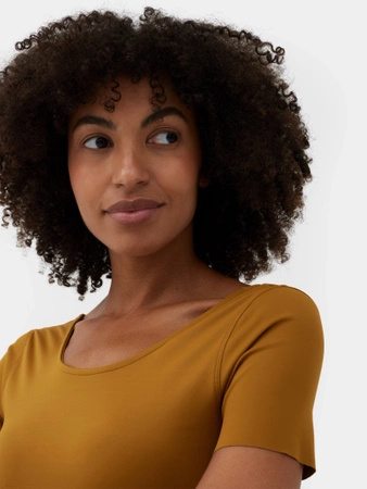 T-shirt crop top do jogi szybkoschnący damski 4F