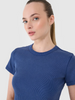 T-shirt slim z prążkowanej dzianiny damski 4F 4FRSS25TTSHF2696-31S