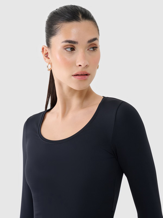 Longsleeve slim gładki damski 4F 4FRSS25TLONF511-20S