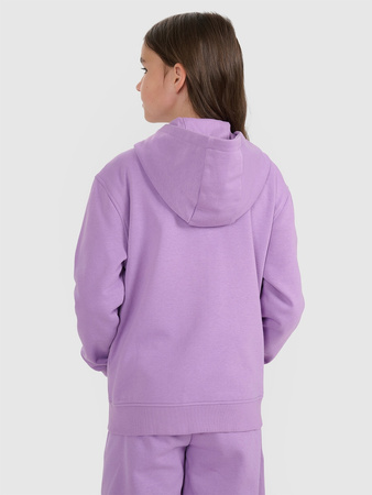 Bluza dresowa rozpinana z kapturem dziewczęca 4F 4FJRAW25TSWSF2466-51S