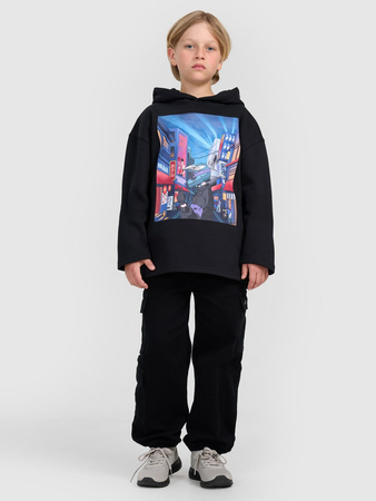 Bluza dresowa nierozpinana z kapturem chłopięca 4F 4FJRAW25TSWSM2345-20S