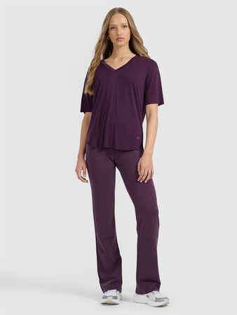 Spodnie dresowe z prostymi nogawkami z modalem damskie 4F 4FRAW25TTROF1646-50S