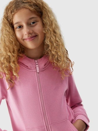 Bluza dresowa rozpinana z kapturem dziewczęca 4F Junior