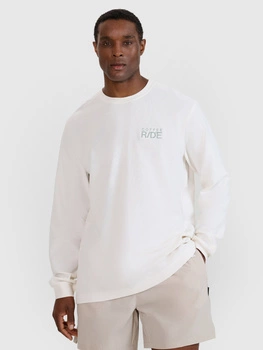 Longsleeve oversize z nadrukiem męski 4F 4FWSS25TLONM390-11S
