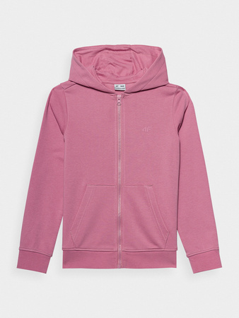 Bluza dresowa rozpinana z kapturem dziewczęca 4F Junior