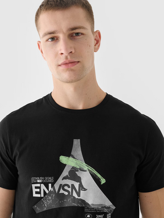 T-shirt regular z nadrukiem męski 4F 4FRAW24TTSHM2301-20S