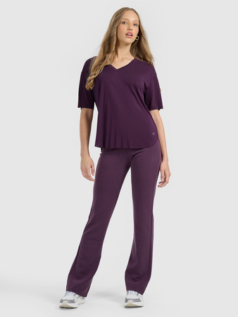 Spodnie dresowe z prostymi nogawkami z modalem damskie 4F 4FRAW25TTROF1646-50S