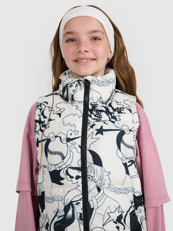 Bezrękawnik puchowy z wypełnieniem syntetycznym dziewczęcy 4F 4FJRAW25TVJAF320-11A