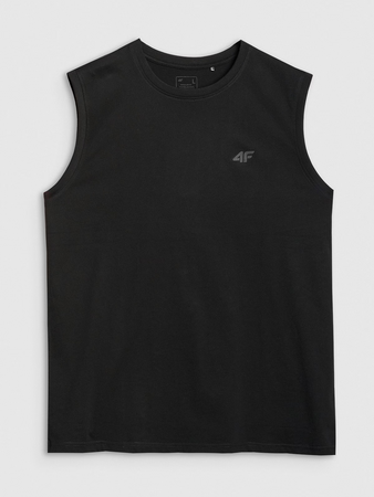 Tank top regular gładki męski 4F 4FWMM00TSLEM125-20S