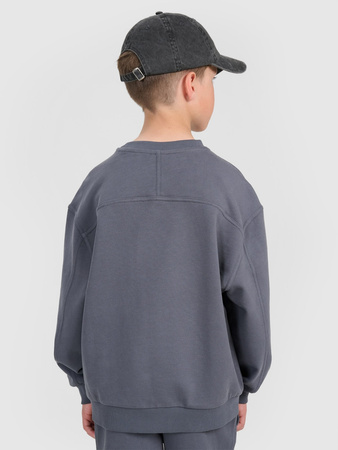 Bluza dresowa oversize nierozpinana bez kaptura chłopięca 4F 4FJRAW25TSWSM2448-22S