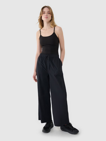 Spodnie damskie casual z szerokimi nogawkami 4F 4FWSS25TTROF1012-20S