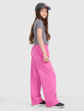 Spodnie dresowe z szerokimi nogawkami dziewczęce 4F 4FJRAW25TTROF1601-54S