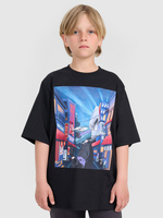 T-shirt oversize z nadrukiem chłopięcy 4F 4FJRAW25TTSHM3061-20S