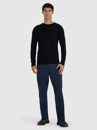 Longsleeve trekkingowy szybkoschnący z wełną merino męski 4F 4FWAW25TFLOM430-20S