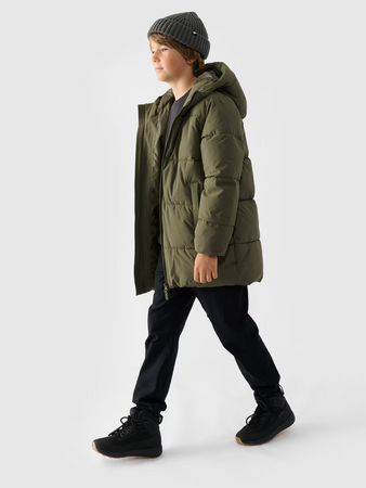 Płaszcz puchowy z wypełnieniem syntetycznym chłopięcy 4F Junior 4FJWAW24TDJAM464-43S