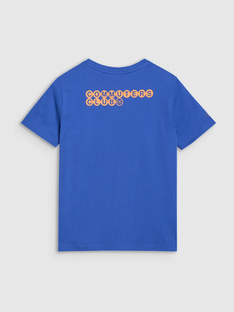 T-shirt oversize z nadrukiem damski 4F 4FWSS25TTSHF2238-36S