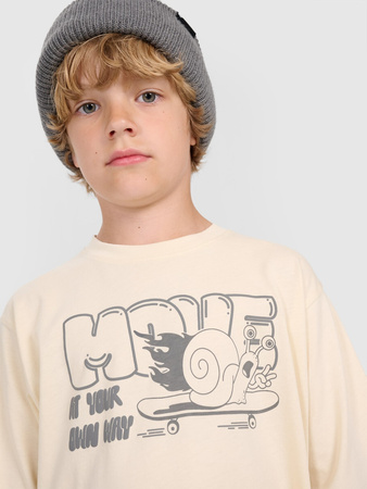 T-shirt oversize z nadrukiem chłopięcy 4F 4FJRAW25TTSHM3208-12S